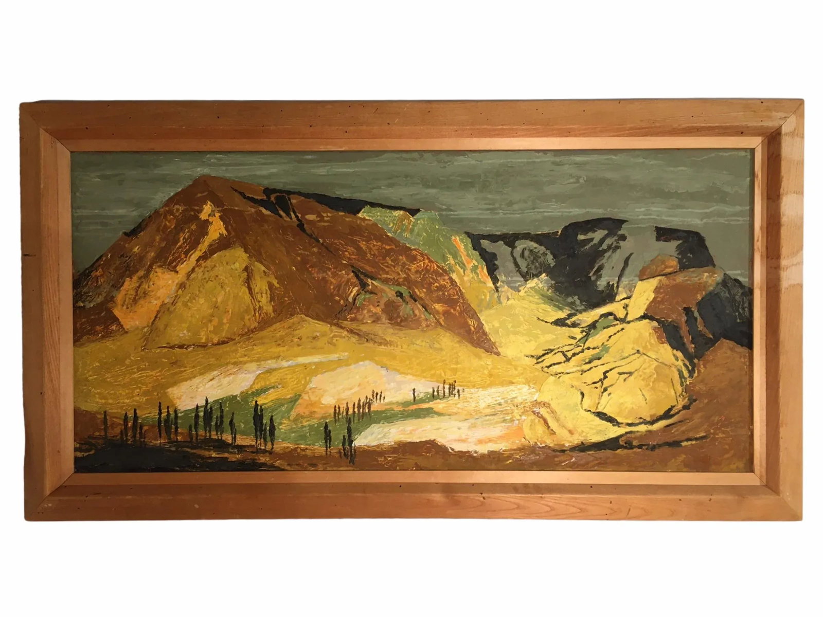 Vintage Abstract Mountainous Landscape Oil Painting Attributed to Ethel Magafan, Framed - 7