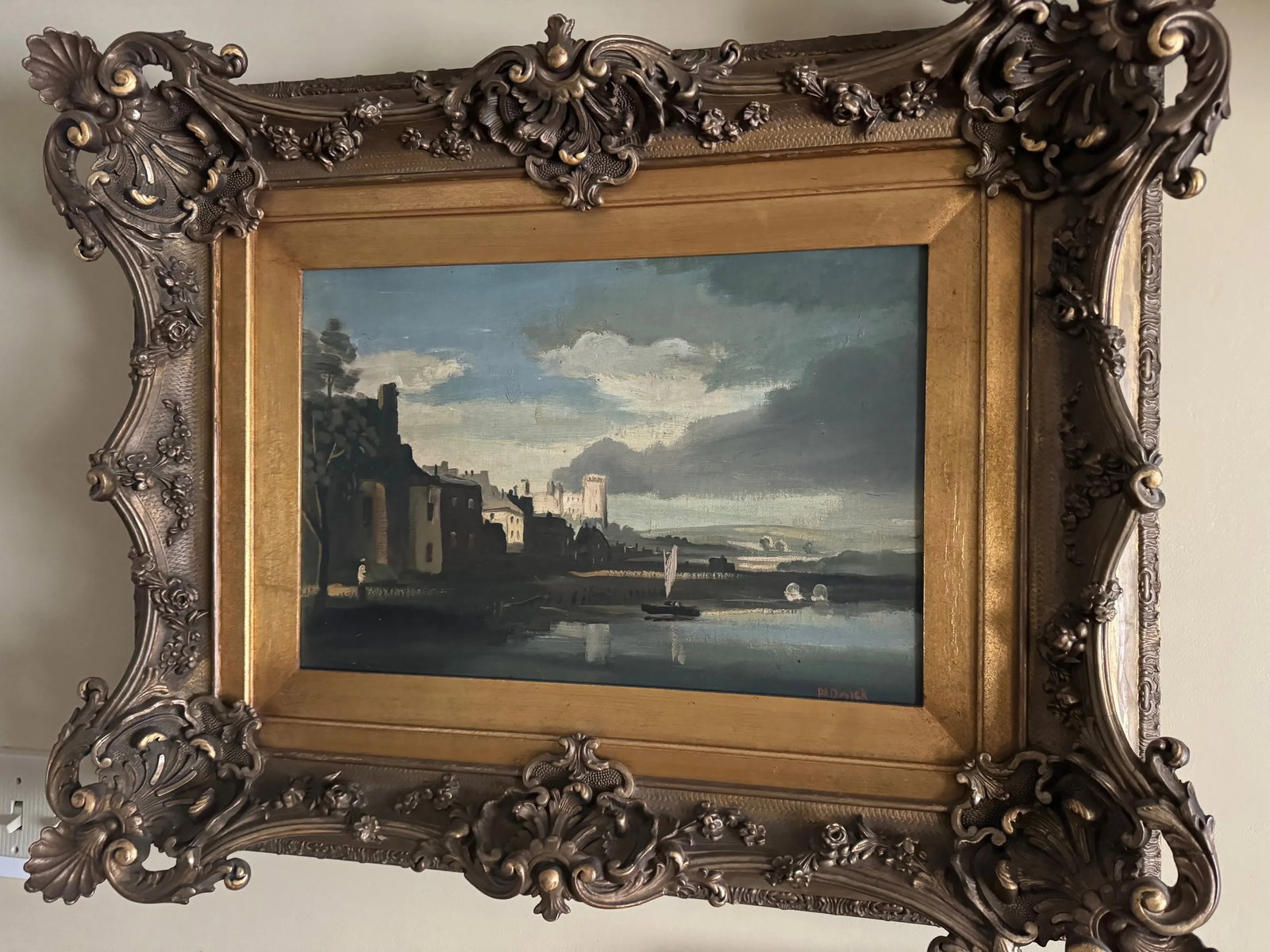 Signed Original Philip Hugh Padwick Oil on Board in Extraordinary Period Frame - 8