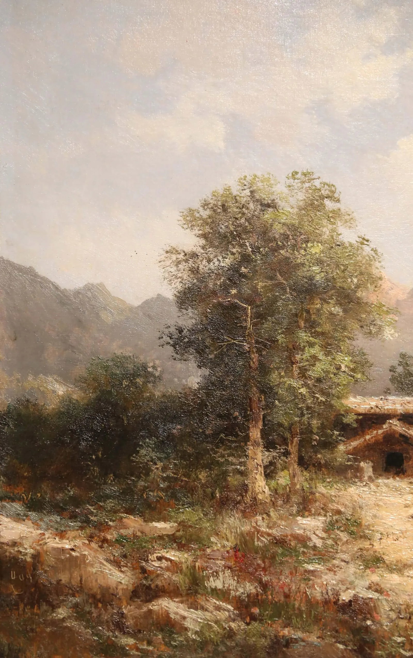 19th Century French Oil on Canvas Landscape Painting Signed Emile Godchaux, Framed - 6