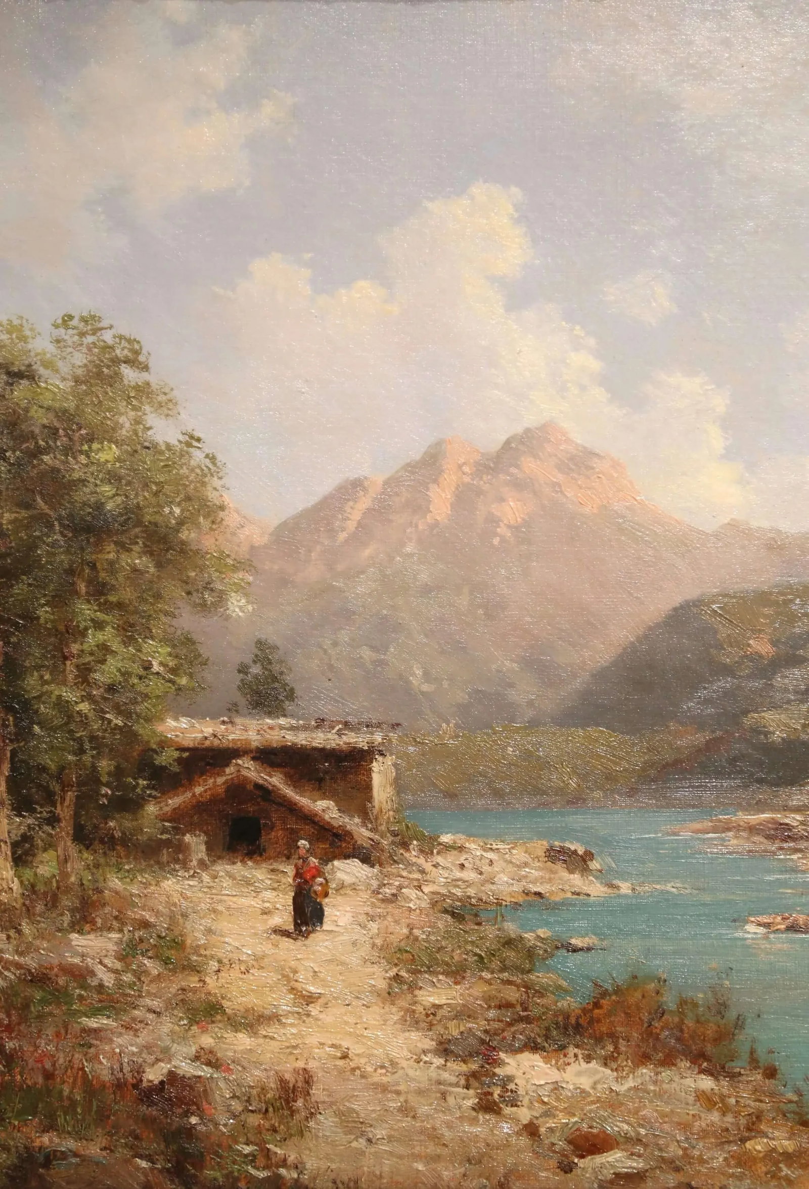 19th Century French Oil on Canvas Landscape Painting Signed Emile Godchaux, Framed - 7