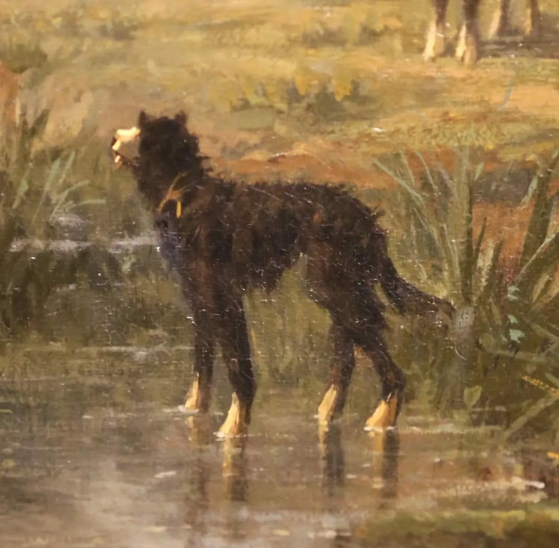 19th C. Spanish Oil Painting of Cattle Signed Antonio Cortes in Giltwood Frame - 8