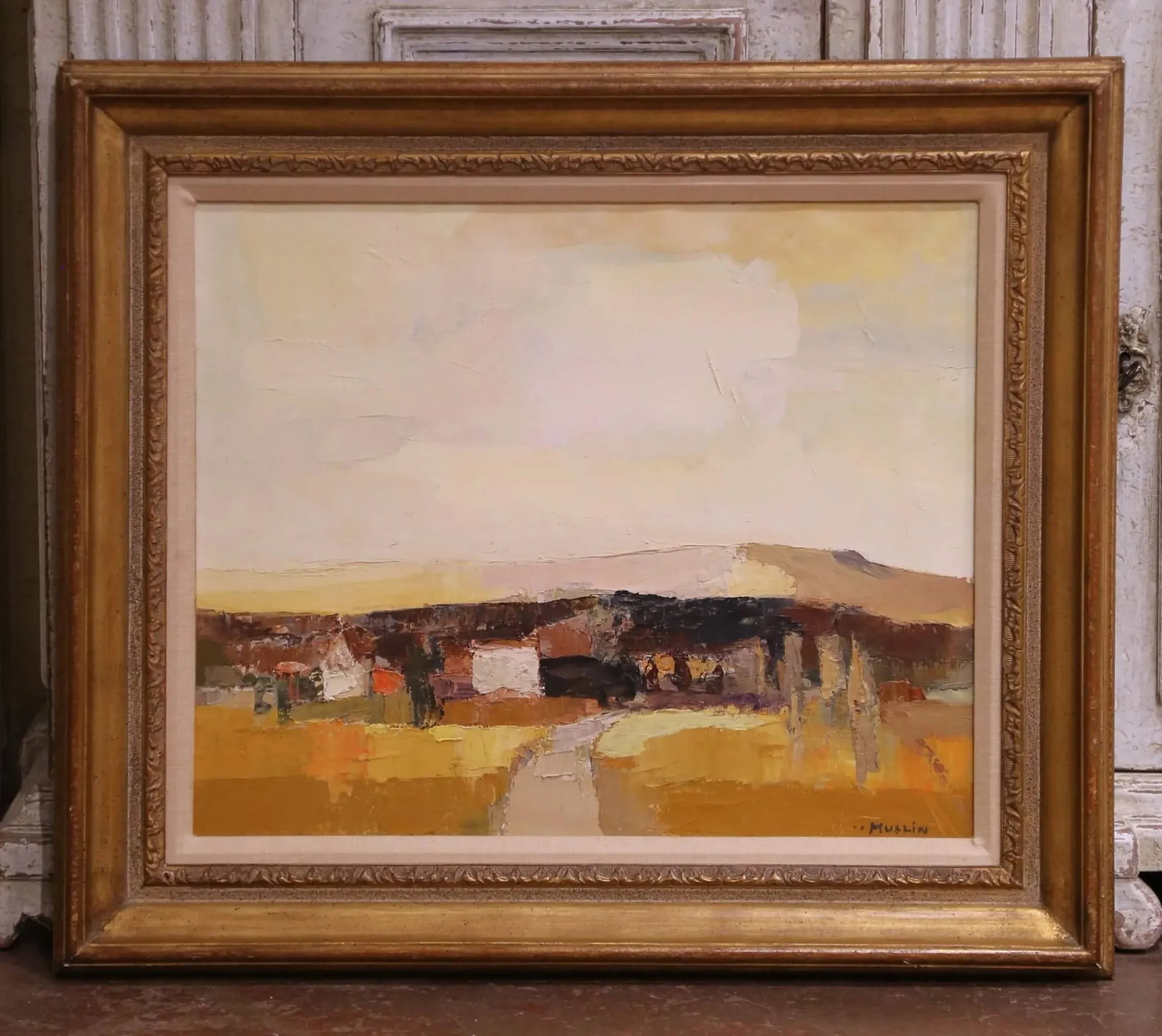 Mid 20th Century Mid-Century French Oil Landscape on Canvas "Paysage D'Alsace" Signed J. Muslin, Fra - 5