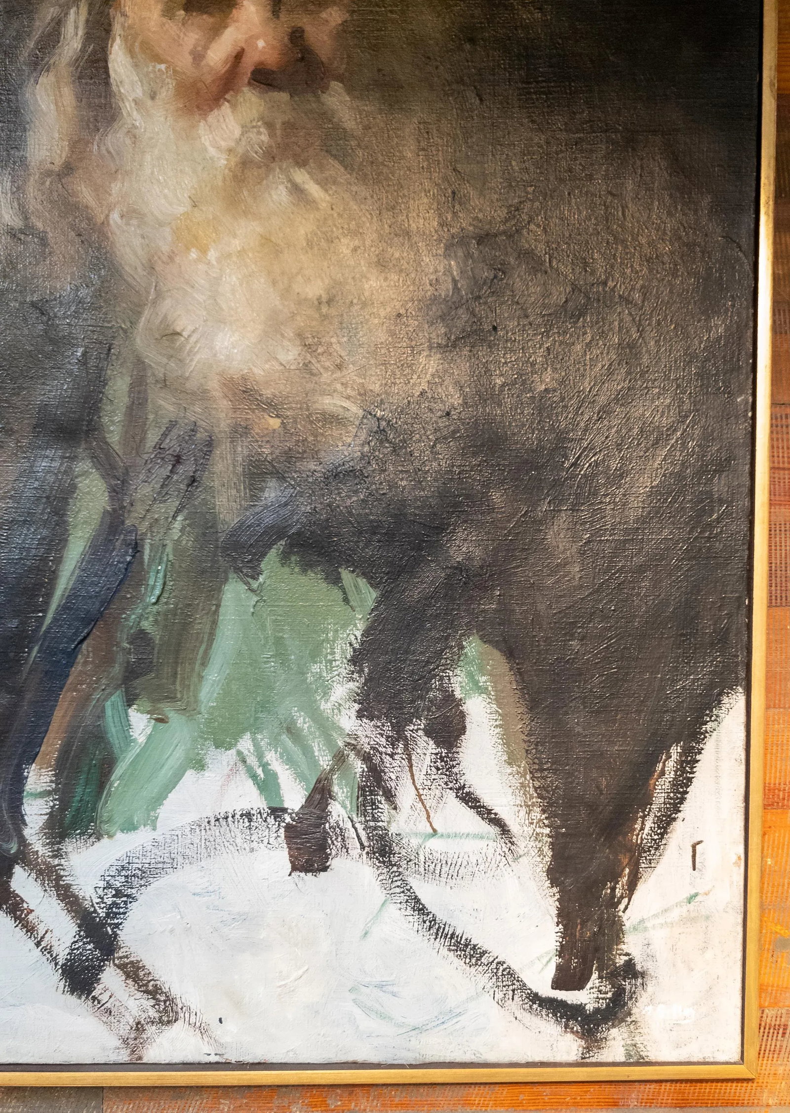 Mid-Century Impressionist Abstract Portrait Painting of an Old Man by Martin Hoy - 5