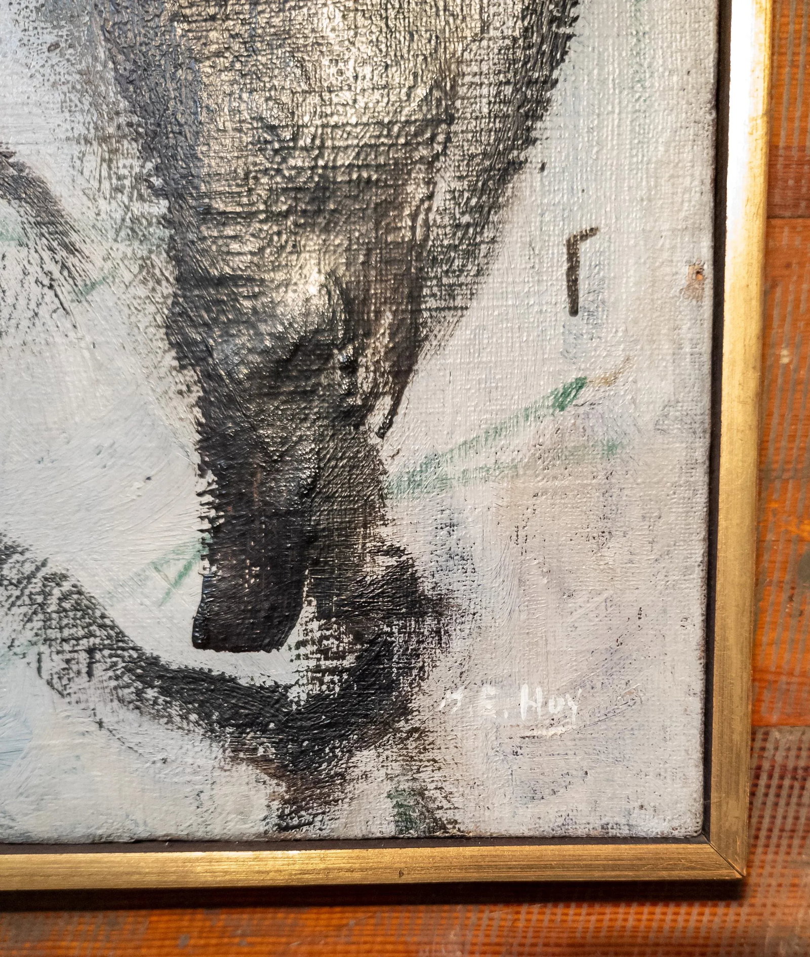 Mid-Century Impressionist Abstract Portrait Painting of an Old Man by Martin Hoy - 8