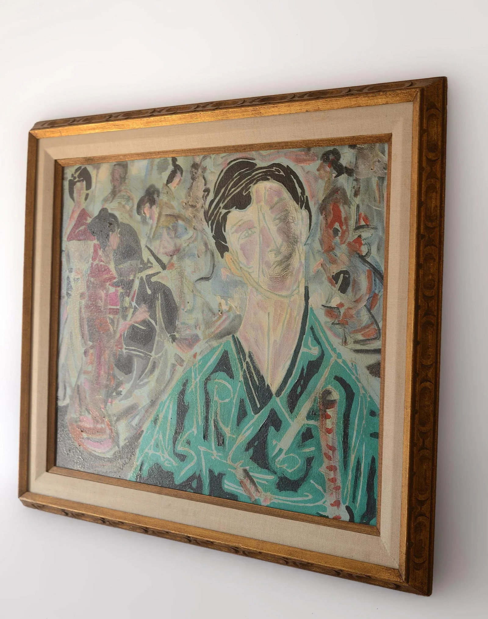 Mid Century Pascal Curaro Abstract Geishas Painting - 2