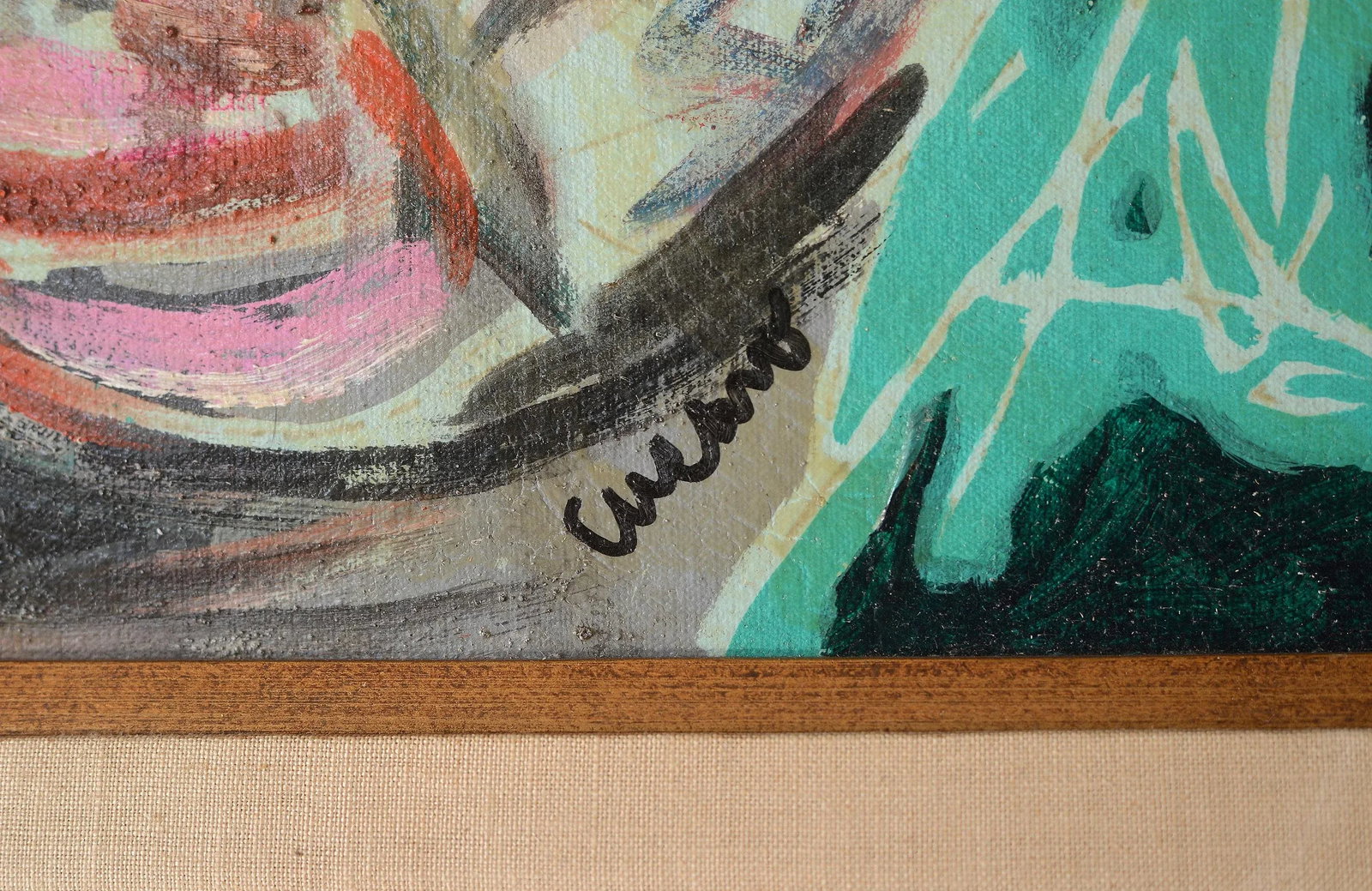 Mid Century Pascal Curaro Abstract Geishas Painting - 6