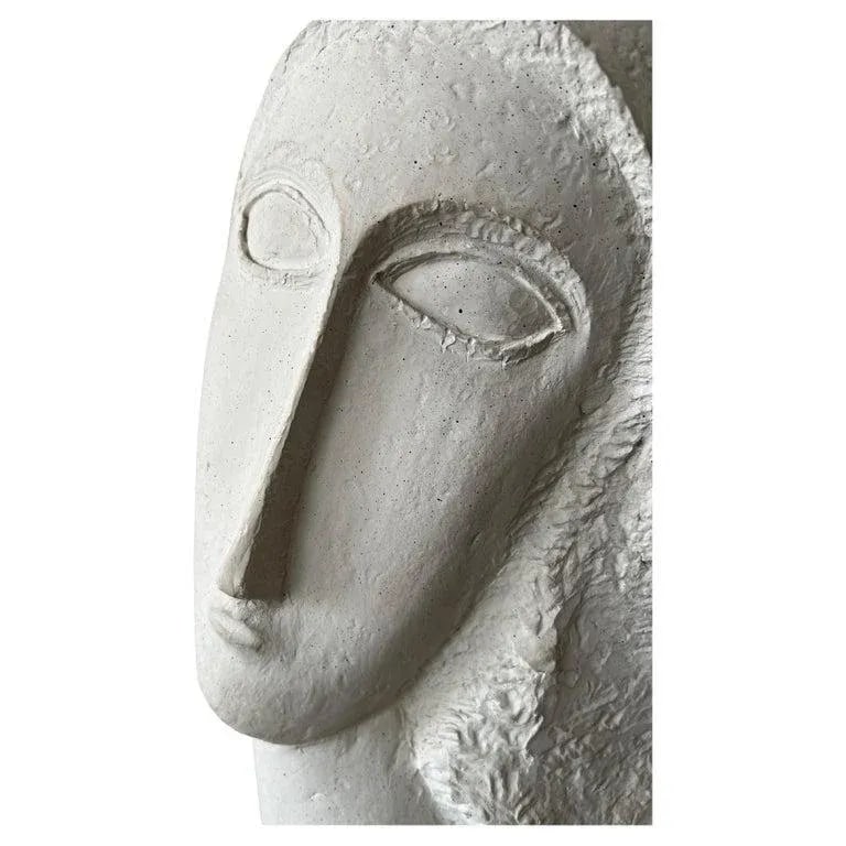 1980s Modigliani Inspired David Fisher Woman Head Bust Tete Sculpture Austin Prods - 5