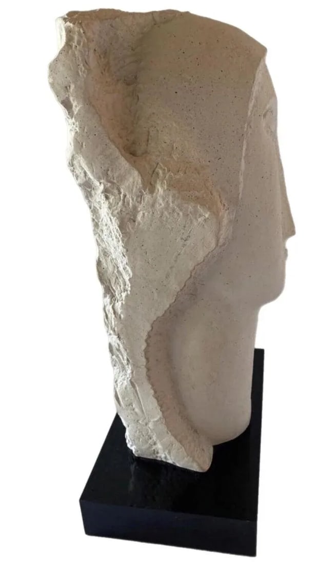 1980s Modigliani Inspired David Fisher Woman Head Bust Tete Sculpture Austin Prods - 8