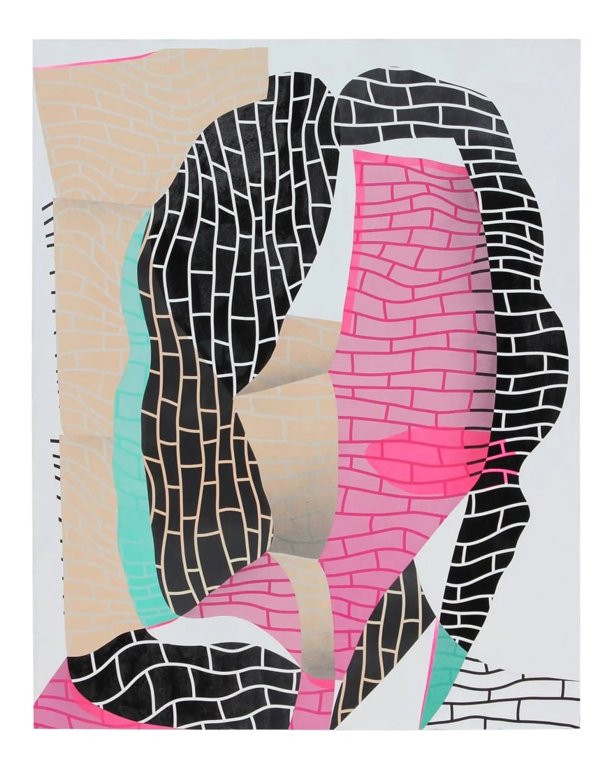 2016 "Dual Pop Icon No. 1", Monumental Contemporary Spray Painted Portrait by Dual: Bold, graphic spray paint portrait piece by local Houston street artist DUAL titled "Pop Icon No. 1 ". Signed, titled, and dated on the back. This piece was featured at a solo exhibition of DUAL's