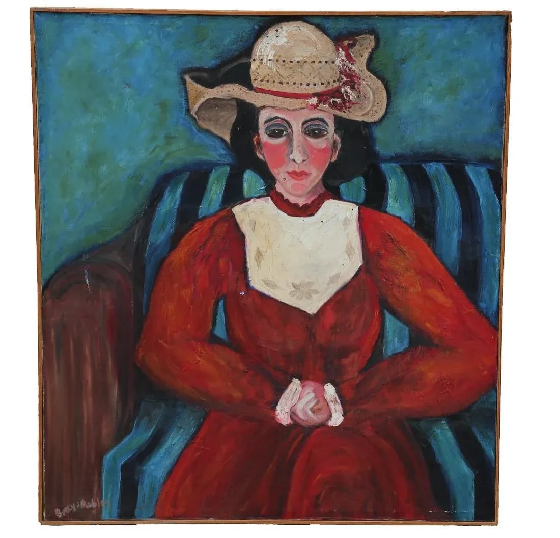 1980s "Easter Hat" Impressionist Portrait of a Woman - 7