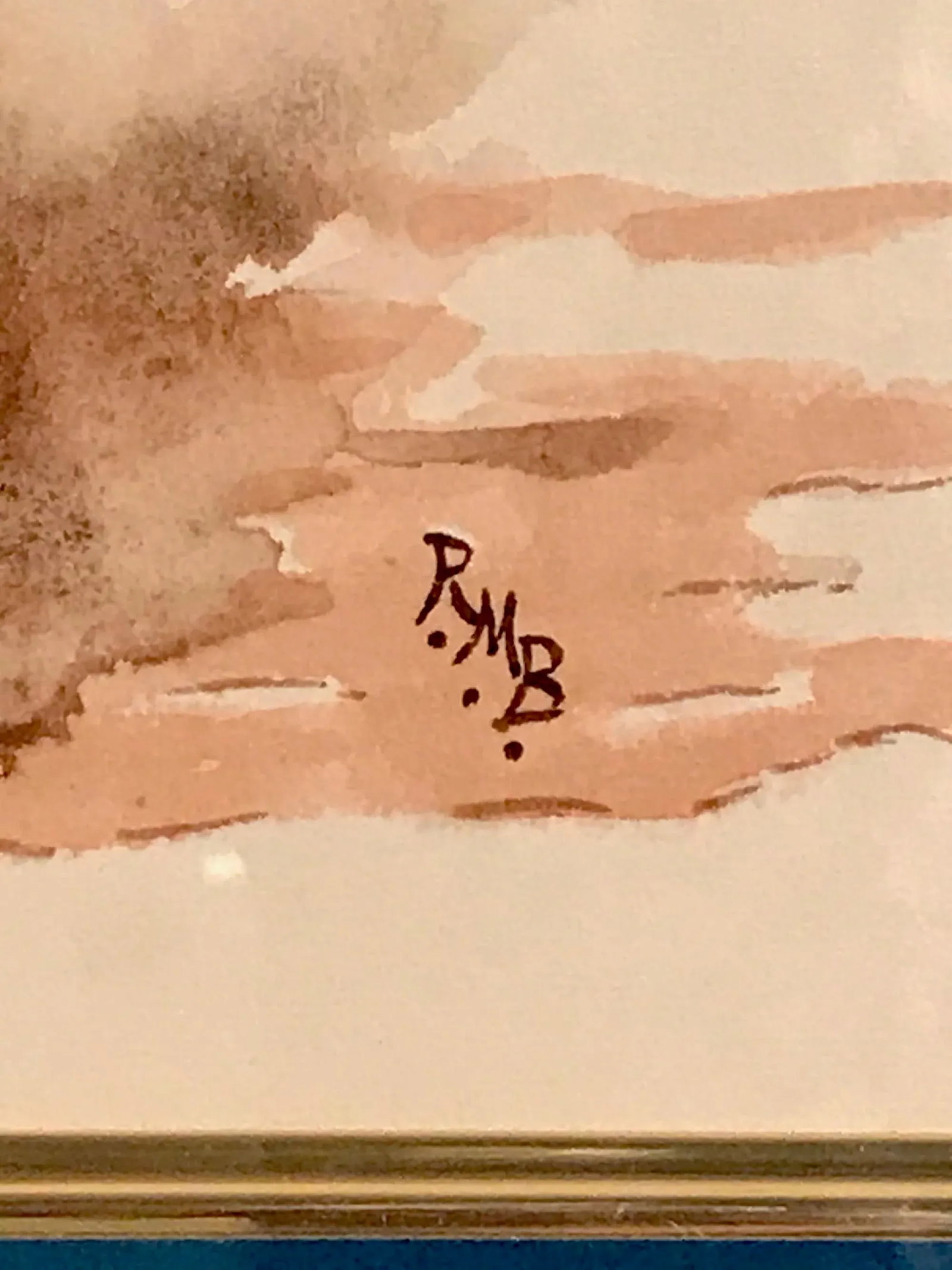 Late 19th Century Framed Watercolor Painting of Cavalry Soldier on Galloping Horse, Monogramed - 7