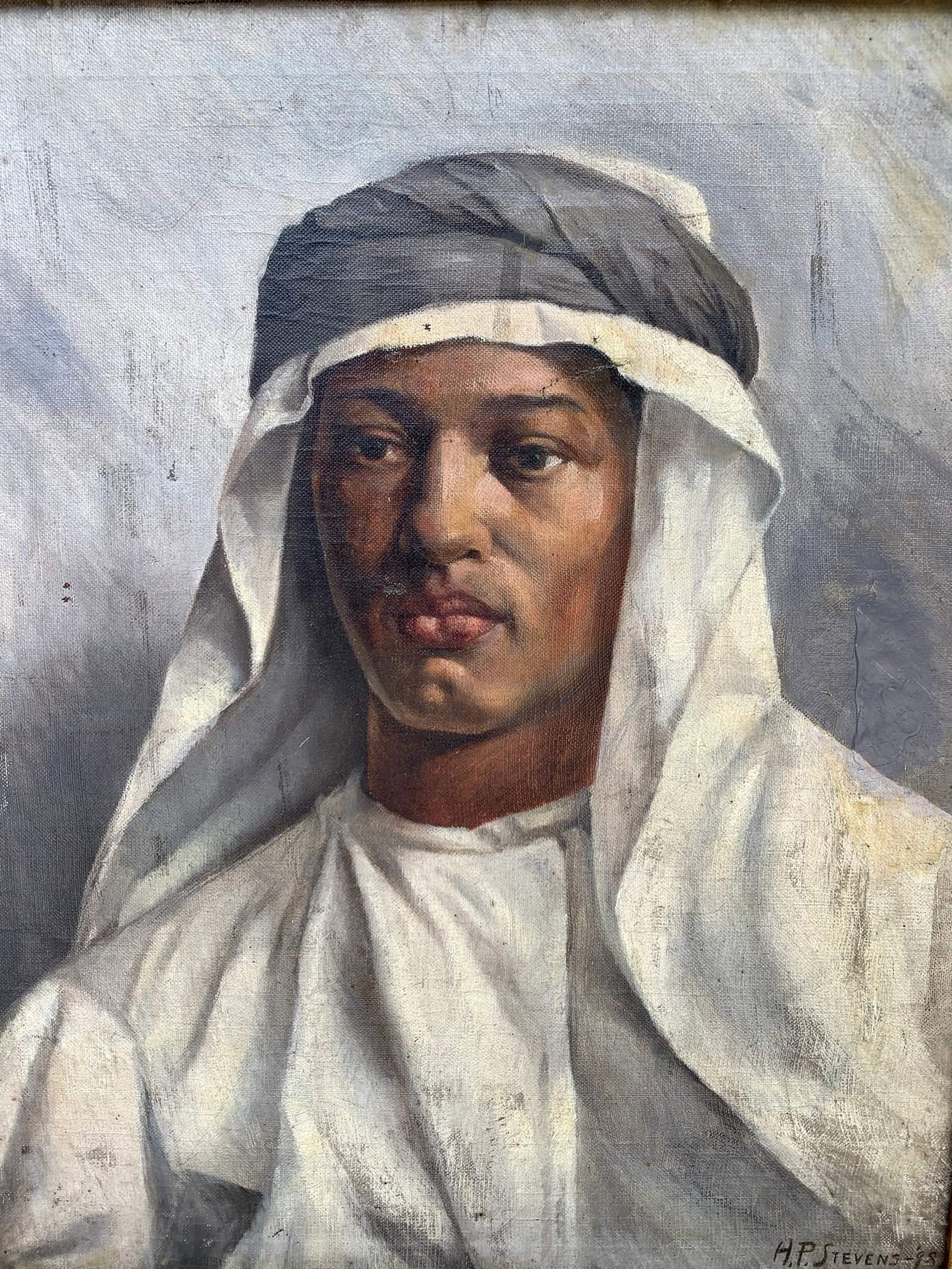 An Antique Portrait of a Young Sheikh, Signed h.p. Stevens, 1898 - 3