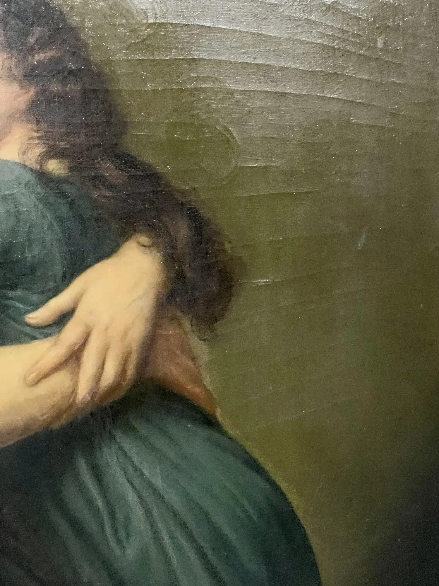Large Oil Canvas Mother and Child Signed L. Nicolas, Elisabeth Vigee-Lebrun - 7