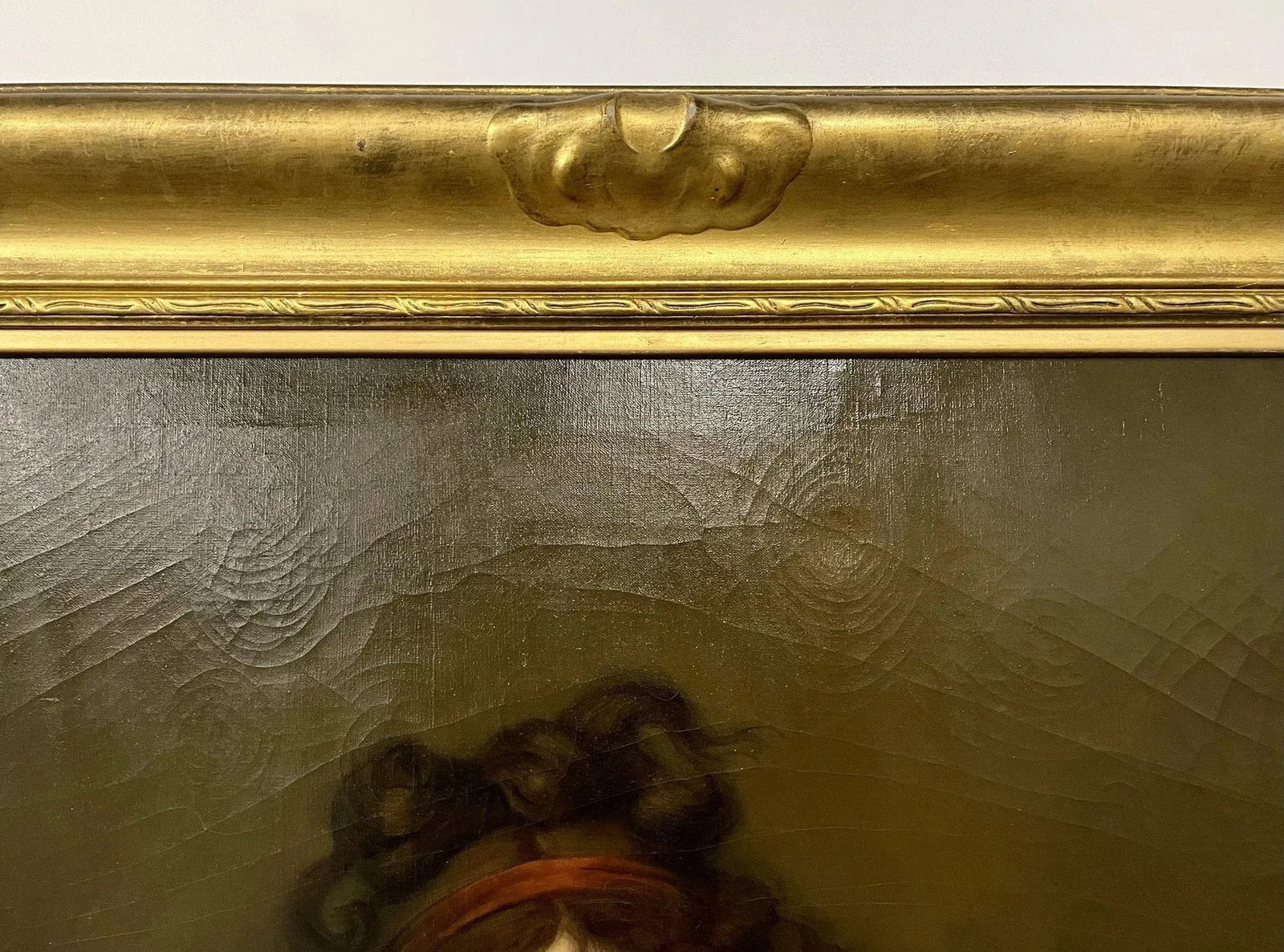 Large Oil Canvas Mother and Child Signed L. Nicolas, Elisabeth Vigee-Lebrun - 9