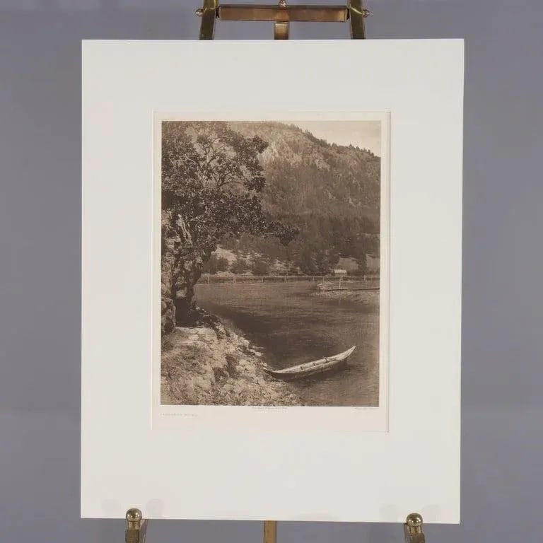 Antique Edward S. Curtis Native American Print "Cowichan River" Signed C1912 - 15
