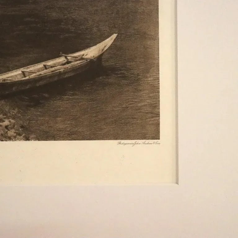 Antique Edward S. Curtis Native American Print "Cowichan River" Signed C1912 - 2