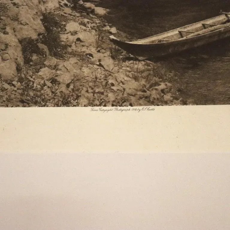 Antique Edward S. Curtis Native American Print "Cowichan River" Signed C1912 - 3