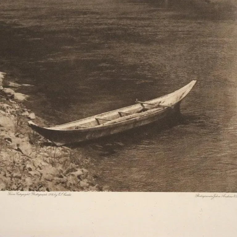 Antique Edward S. Curtis Native American Print "Cowichan River" Signed C1912 - 4