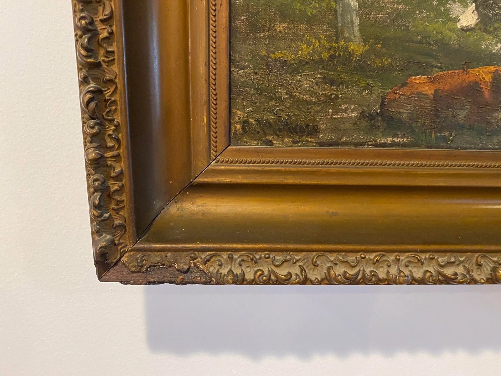 Antique Signed Oil on Canvas Painting - 10