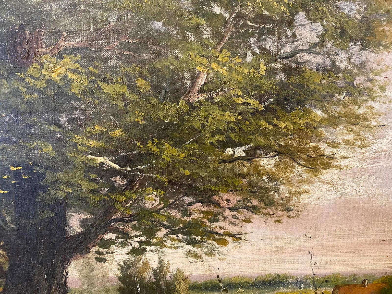 Antique Signed Oil on Canvas Painting - 7