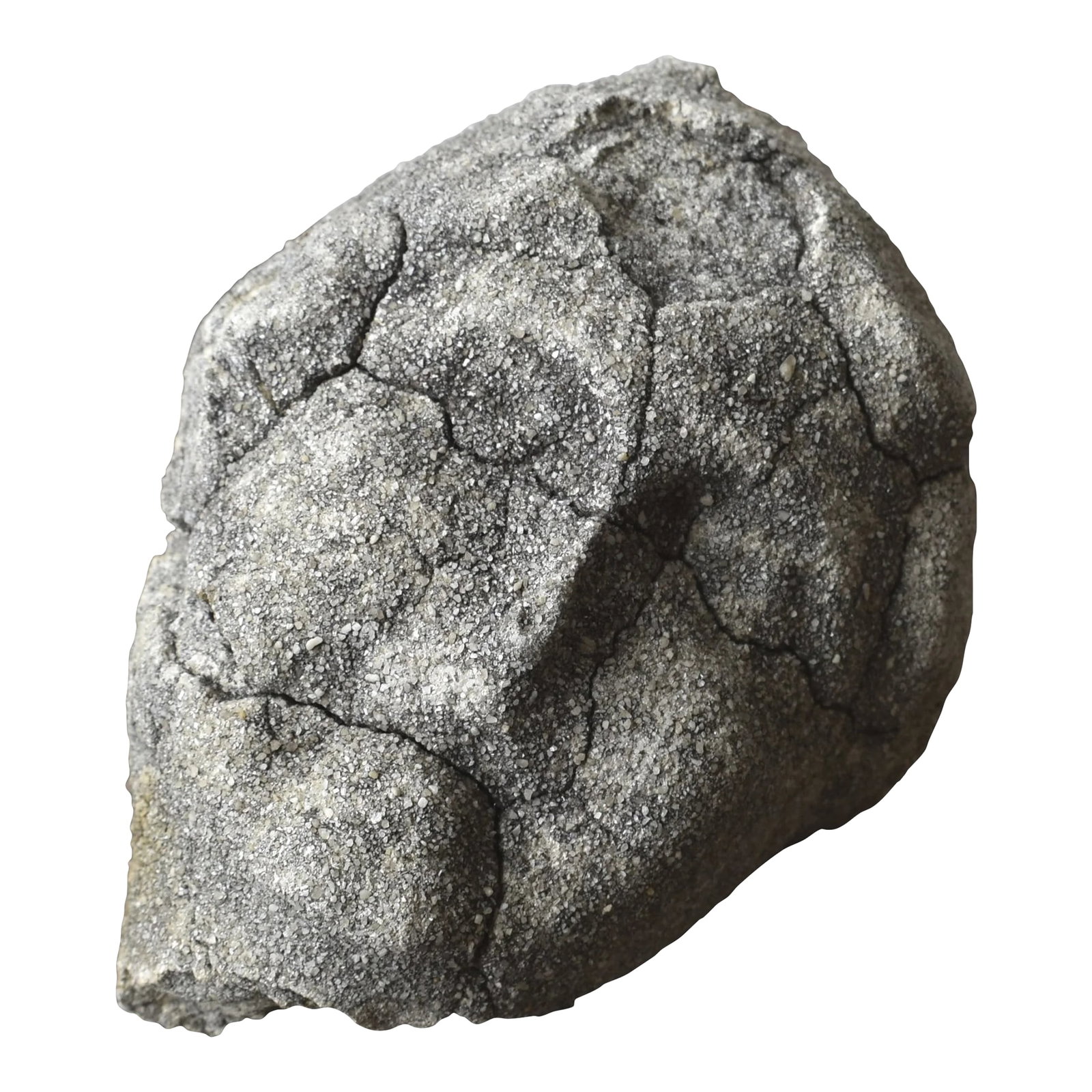 Vintage Weathered Cement Head Sculpture, Circa 1930s-40s: Vintage Weathered Cement Head Sculpture, Circa 1930s-40s. Cement formed sculptural head with indistinct features. The naturally-occurring separations throughout the face add a sense of mystery to the