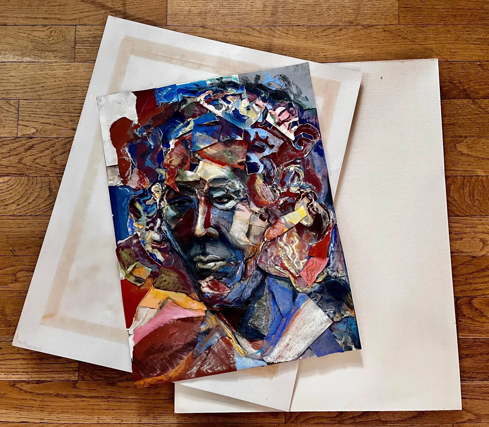Pastel Collage Portrait of "David" by artist Sheila R. Gold, 1974 - 4