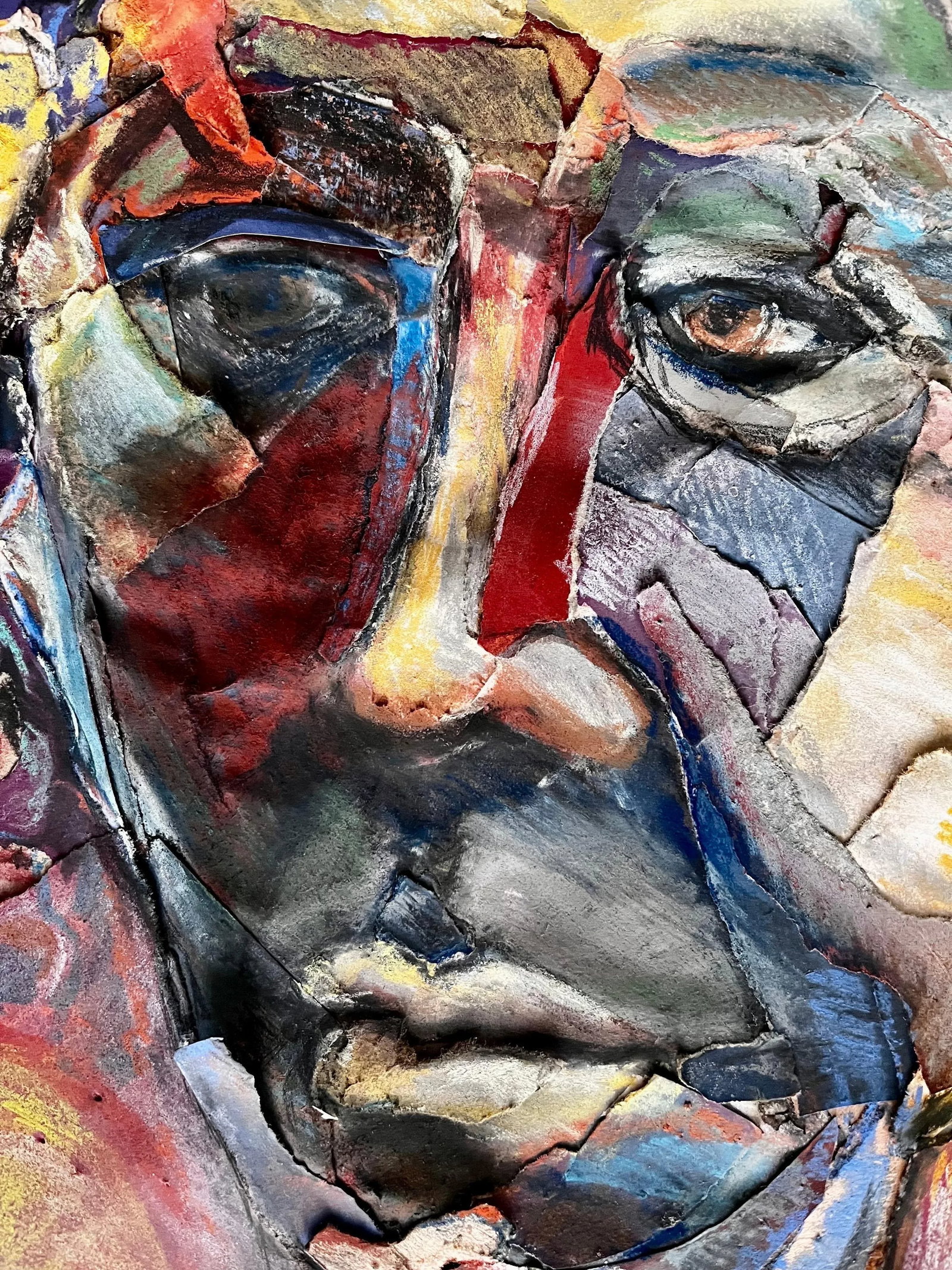 Pastel Collage Portrait of "David" by artist Sheila R. Gold, 1974 - 8