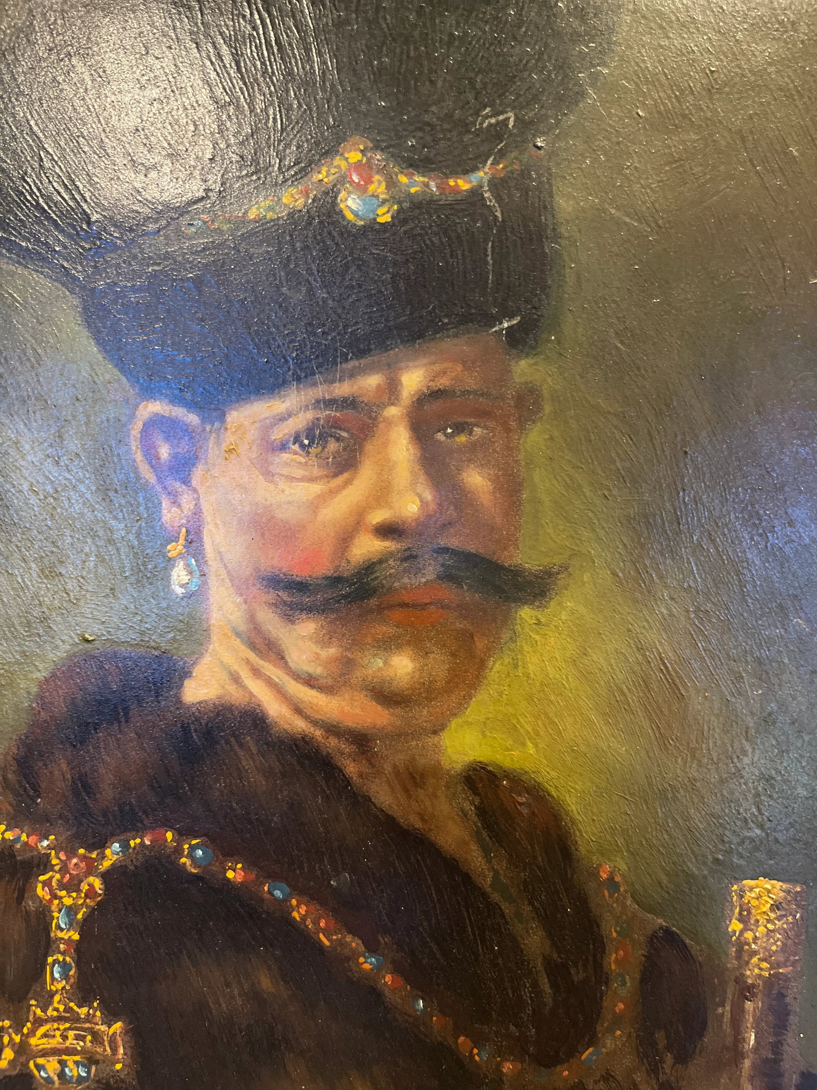19th Century Portrait Polish Nobleman Rembrandt Copy - 3