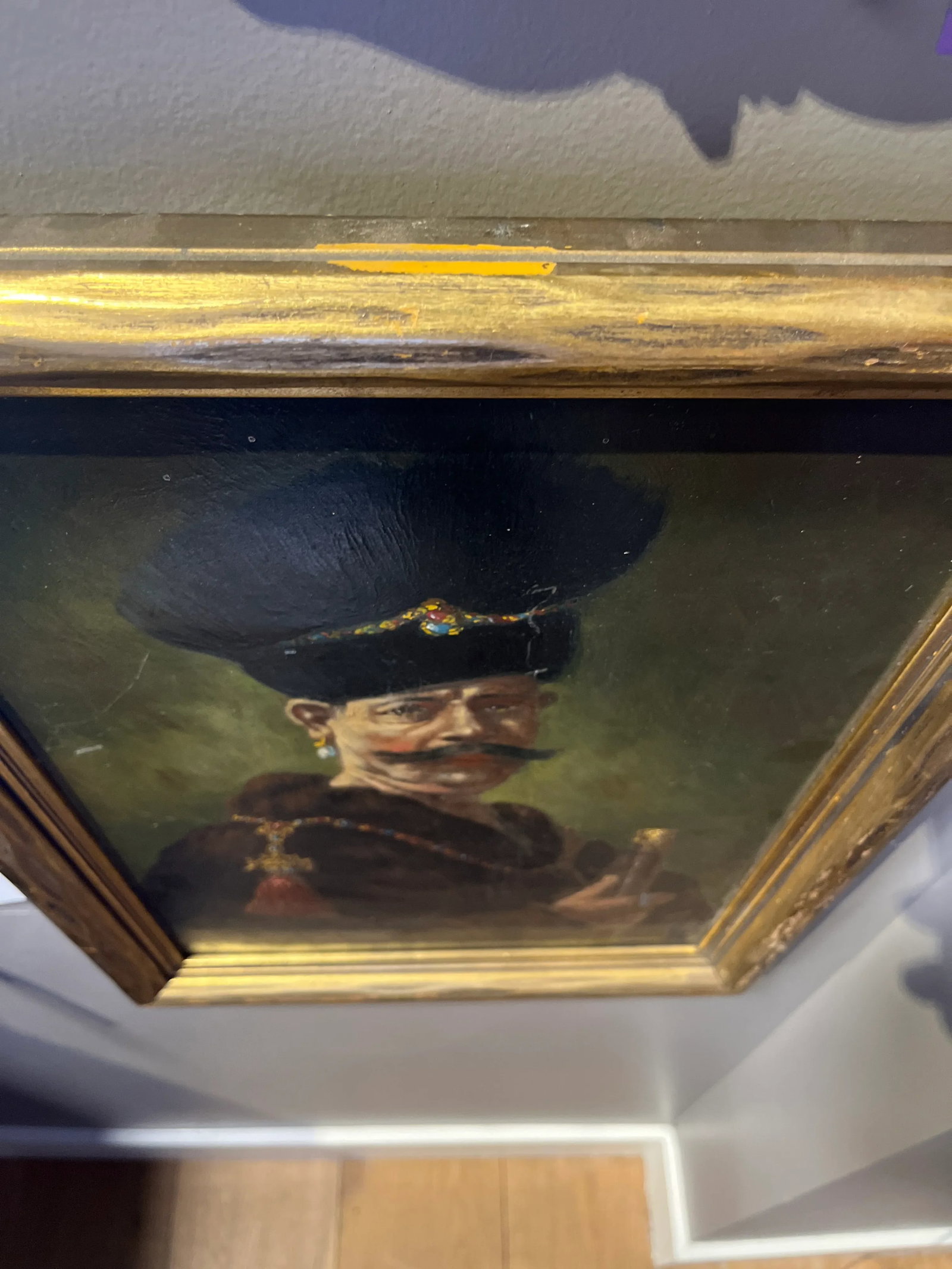 19th Century Portrait Polish Nobleman Rembrandt Copy - 7