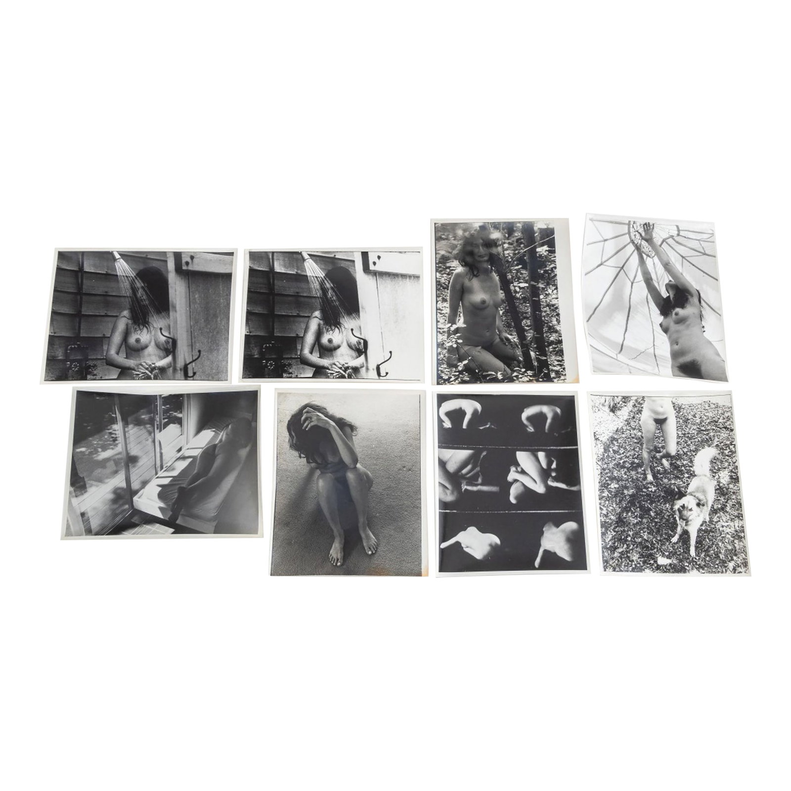 Ka Kwong Hui Female Nude, Gelatin Prints, 8: Ka Kwong Hui (Chinese/American, 1922-2003), Eight Female Nude Compositions, Silver Gelatin Prints, apparently unsigned, unframed. Each 8" H x 10" W. Provenance: Eva Bouzard-Hui artist estate. Conditio