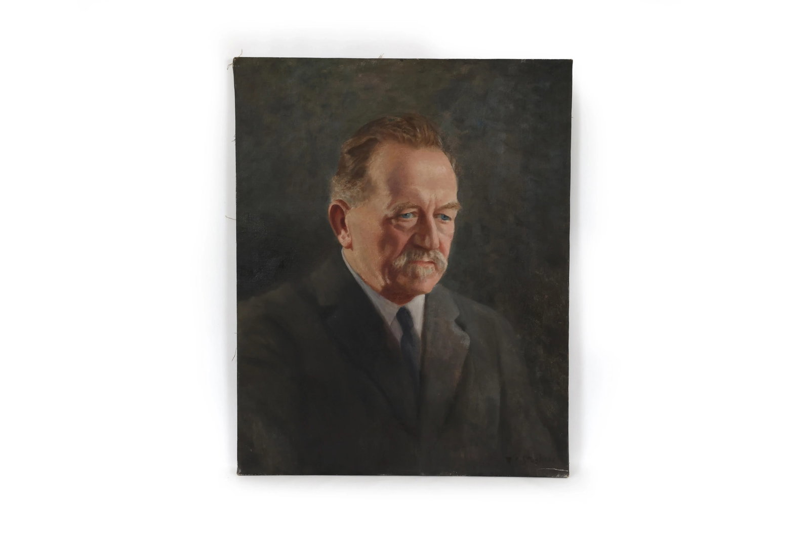 Set of Two Grim and Not So Grim Portrait Paintings of a Businessman - 2