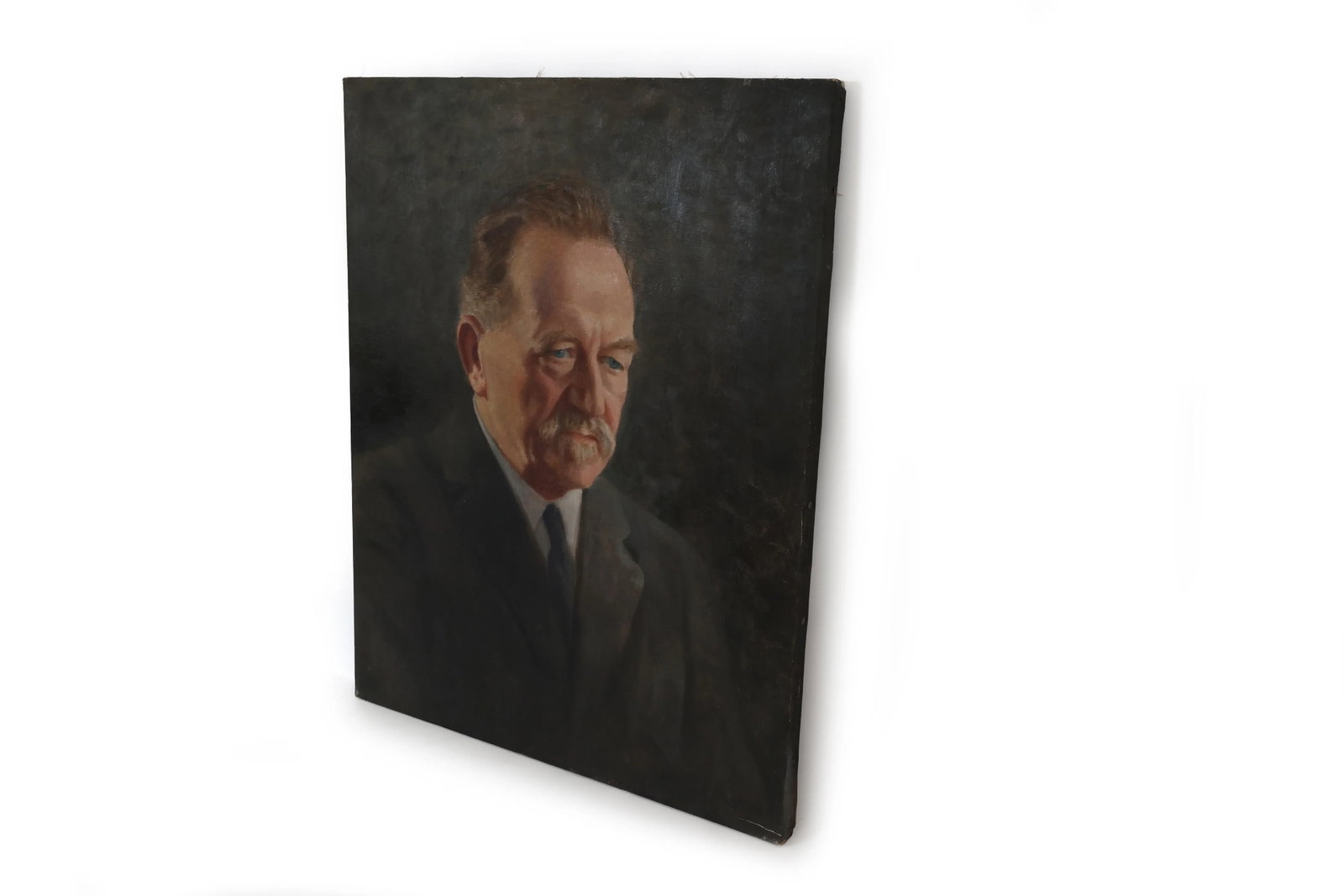 Set of Two Grim and Not So Grim Portrait Paintings of a Businessman - 5