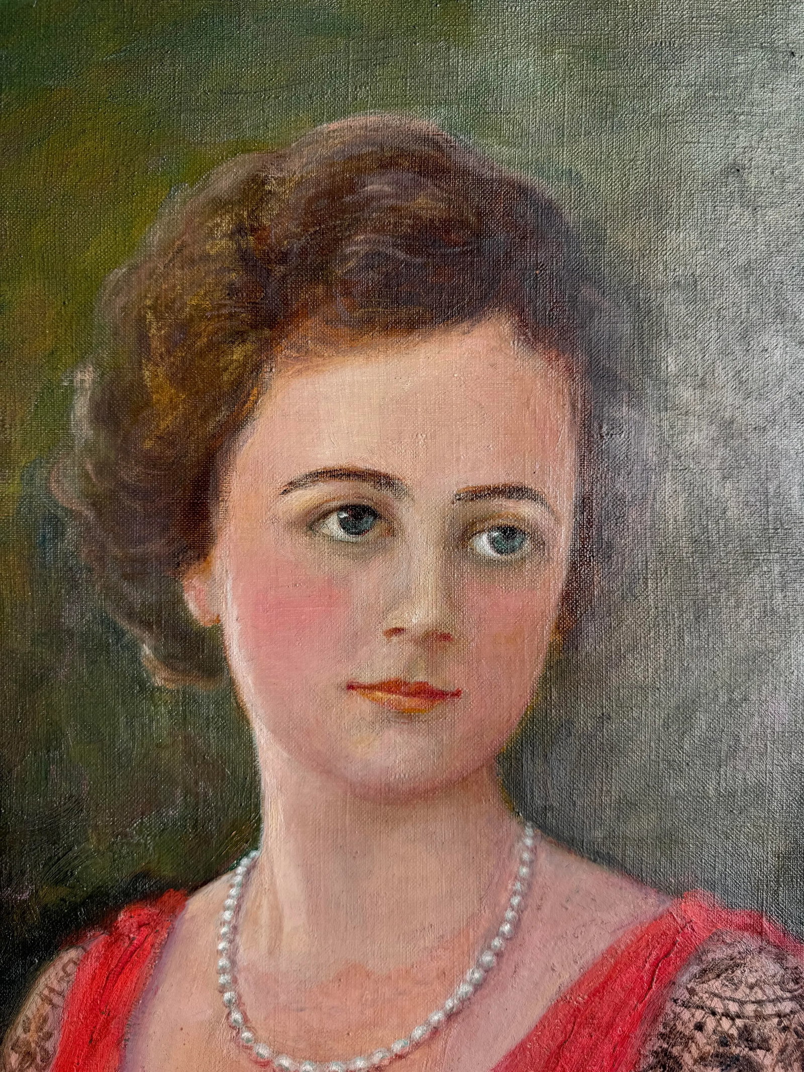 Artist Ida Jolly Crawley: Portrait of Woman in Red Dress - 6