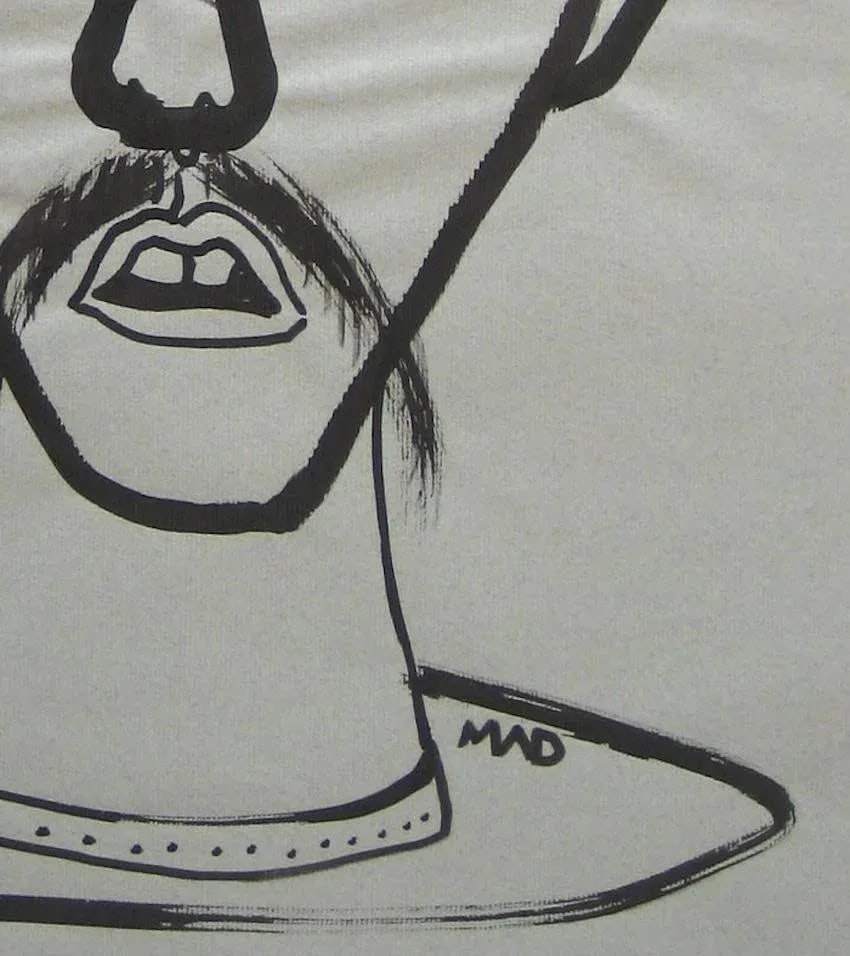Surreal Monochromatic Portrait Mid - Late 20th Century Ink - 2