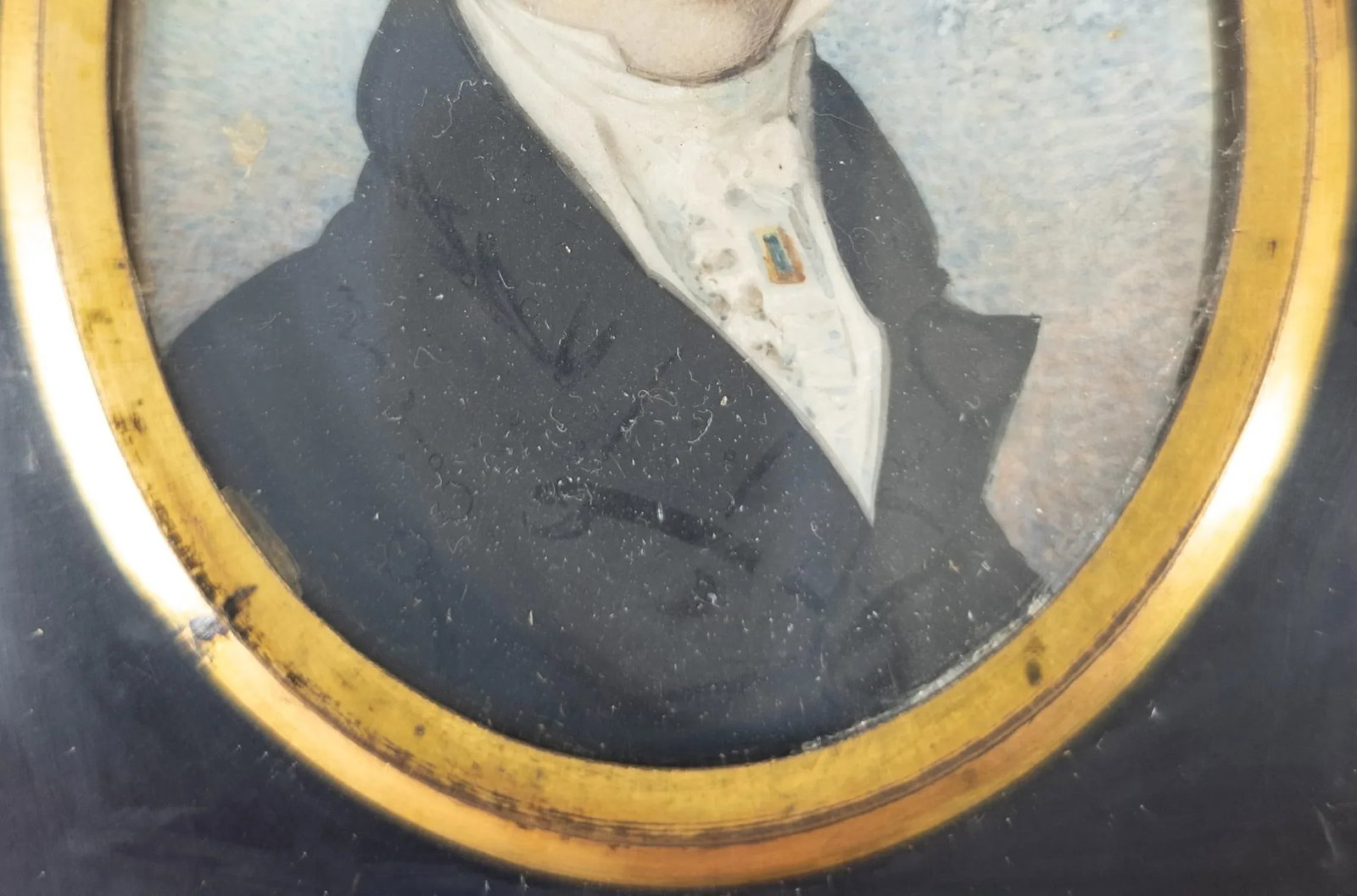 19th Century American Miniature Watercolor Portrait of a Fancy Gentleman - 5