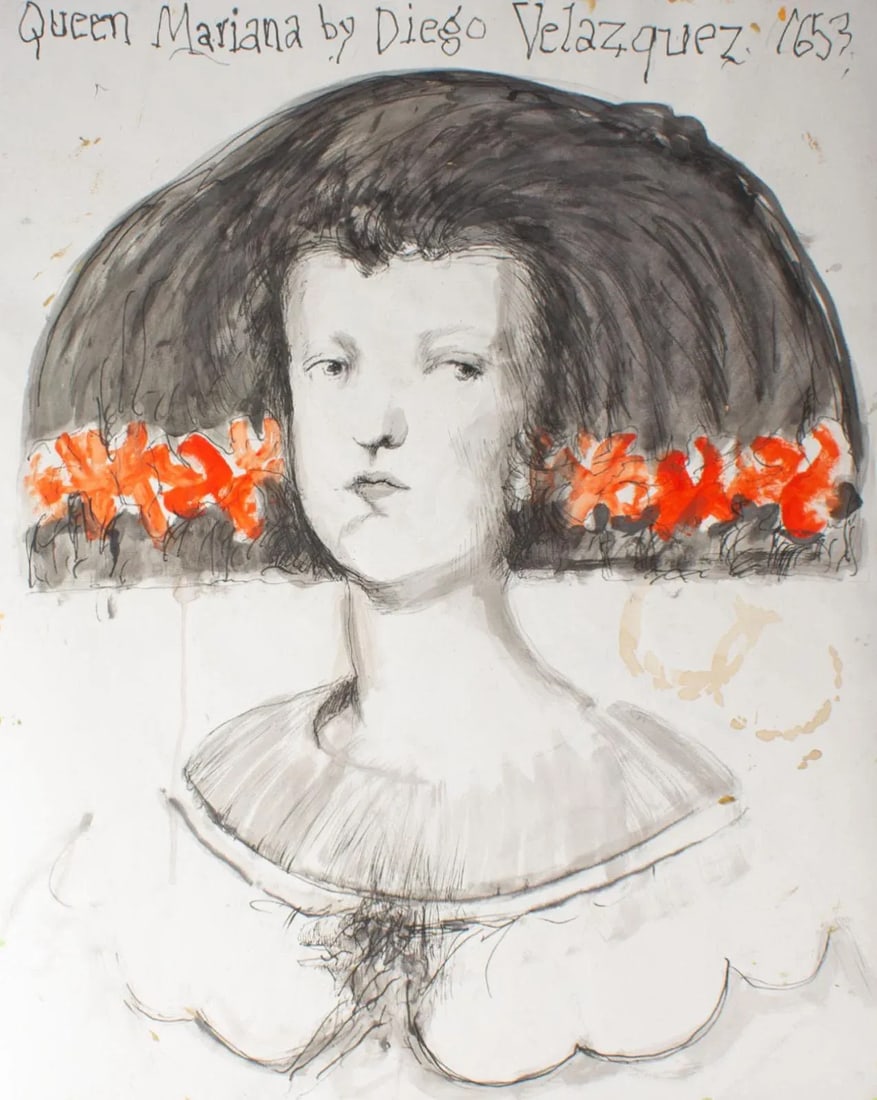 "Queen Mariana by Diego Velazquez" Mixed Media Painting by James L. Bruch - 2