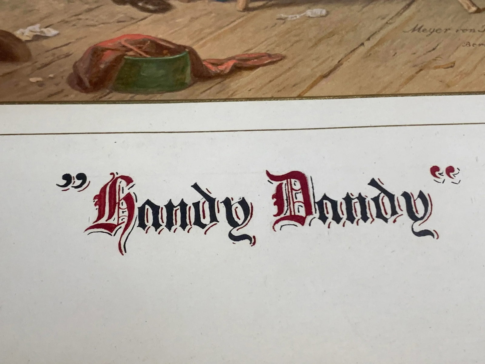 Antique Meyer Von Bremen Signed "Handy Dandy" German Hand Touched Oil on Panel Chromolithograph - 3
