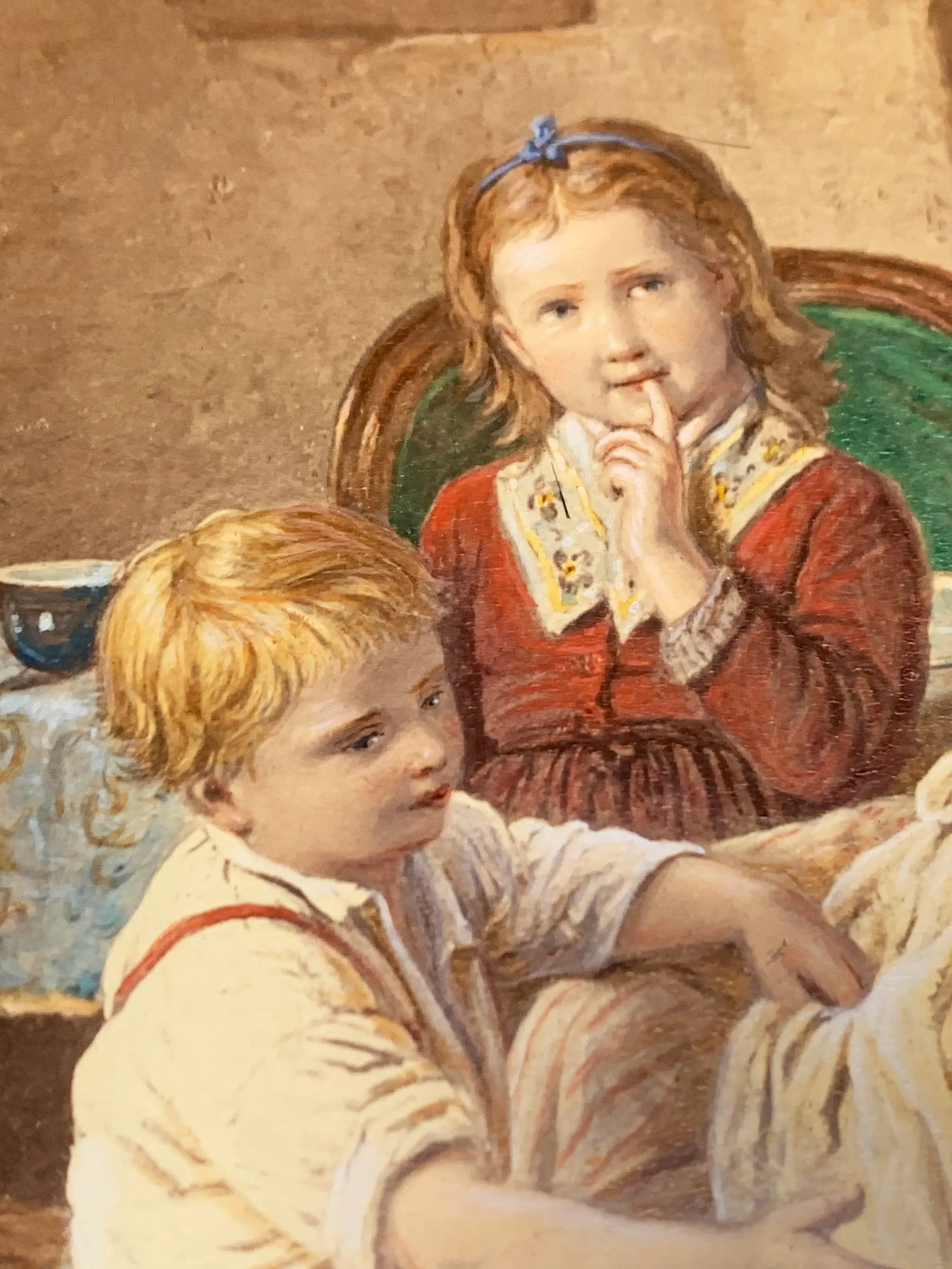 Antique Meyer Von Bremen Signed "Handy Dandy" German Hand Touched Oil on Panel Chromolithograph - 5
