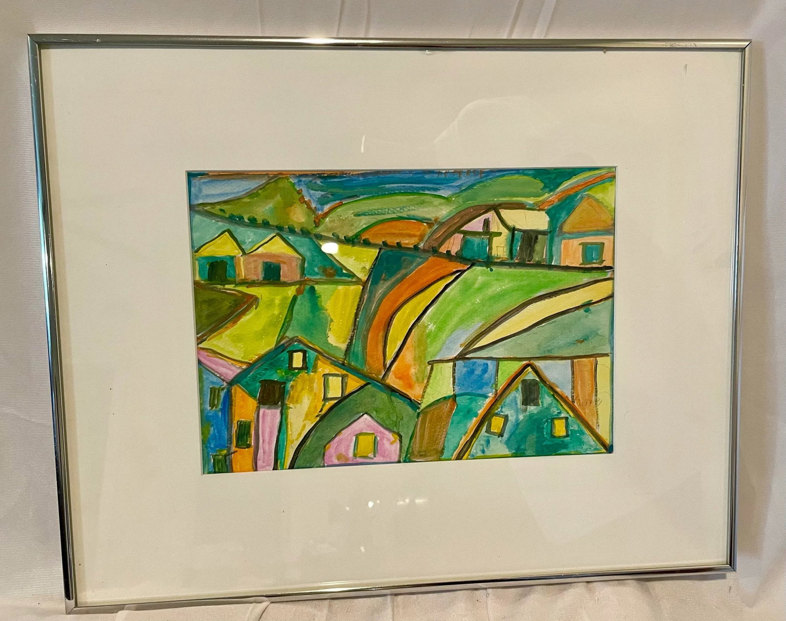 Ruza Erceg Geometric Landscape Watercolor on Paper - 5