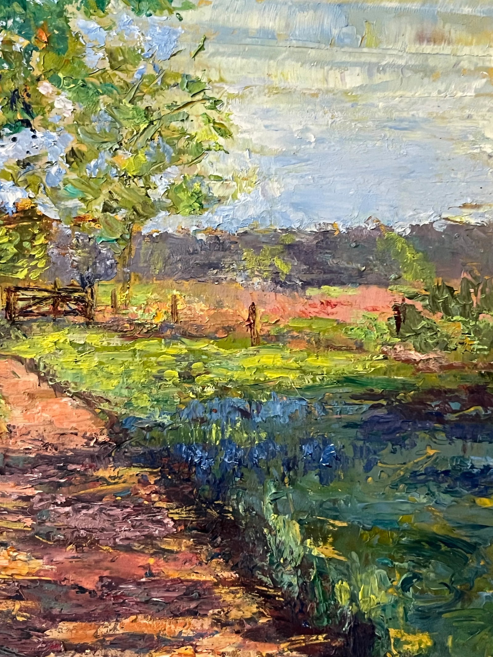 Vibrant Oil Painting of a Country Road in Autumn, Framed - 5
