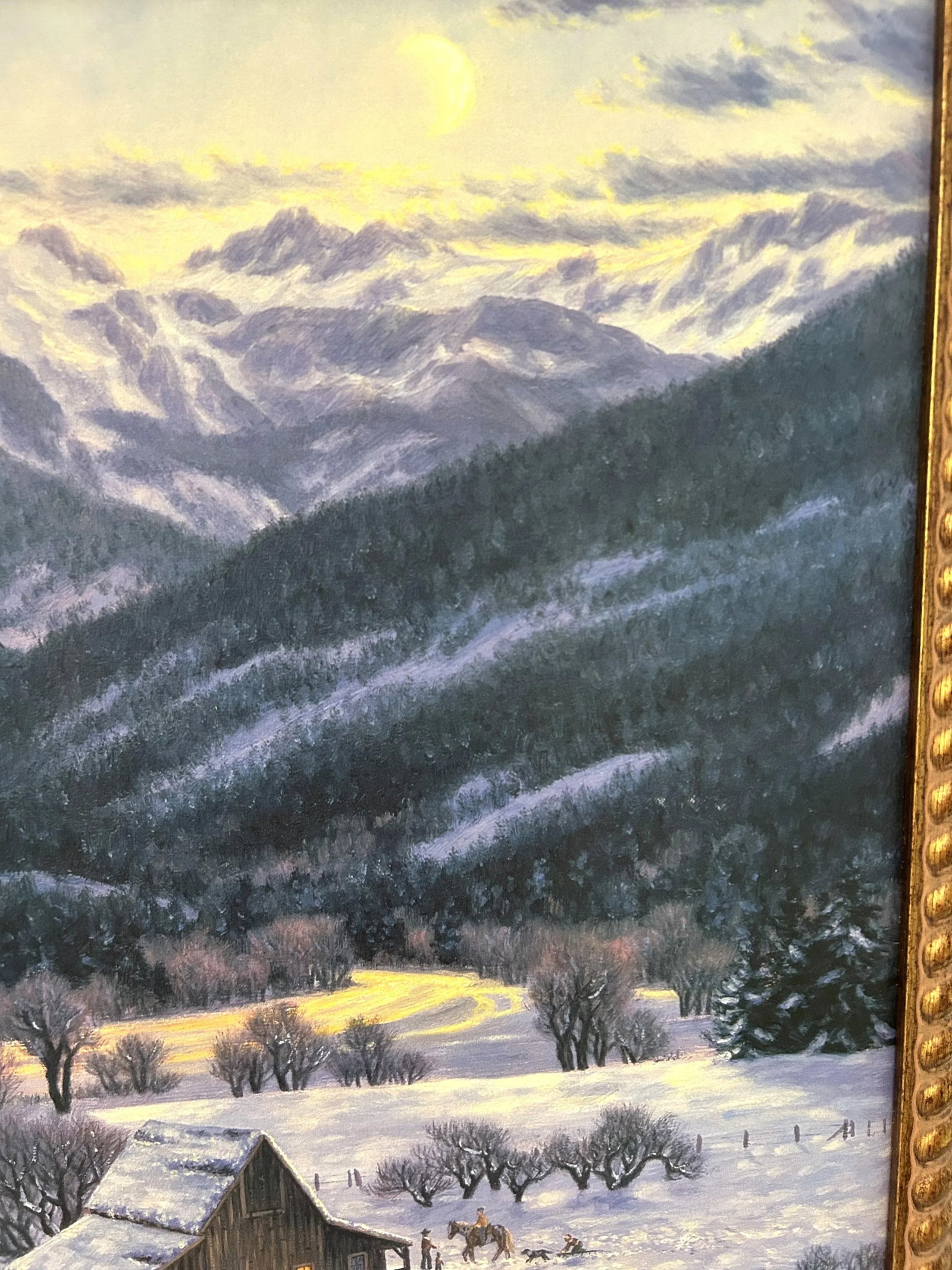 Large Framed Limited Edition Print on Canvas "Mountain Homestead" by Artist R. Van Beek - 7