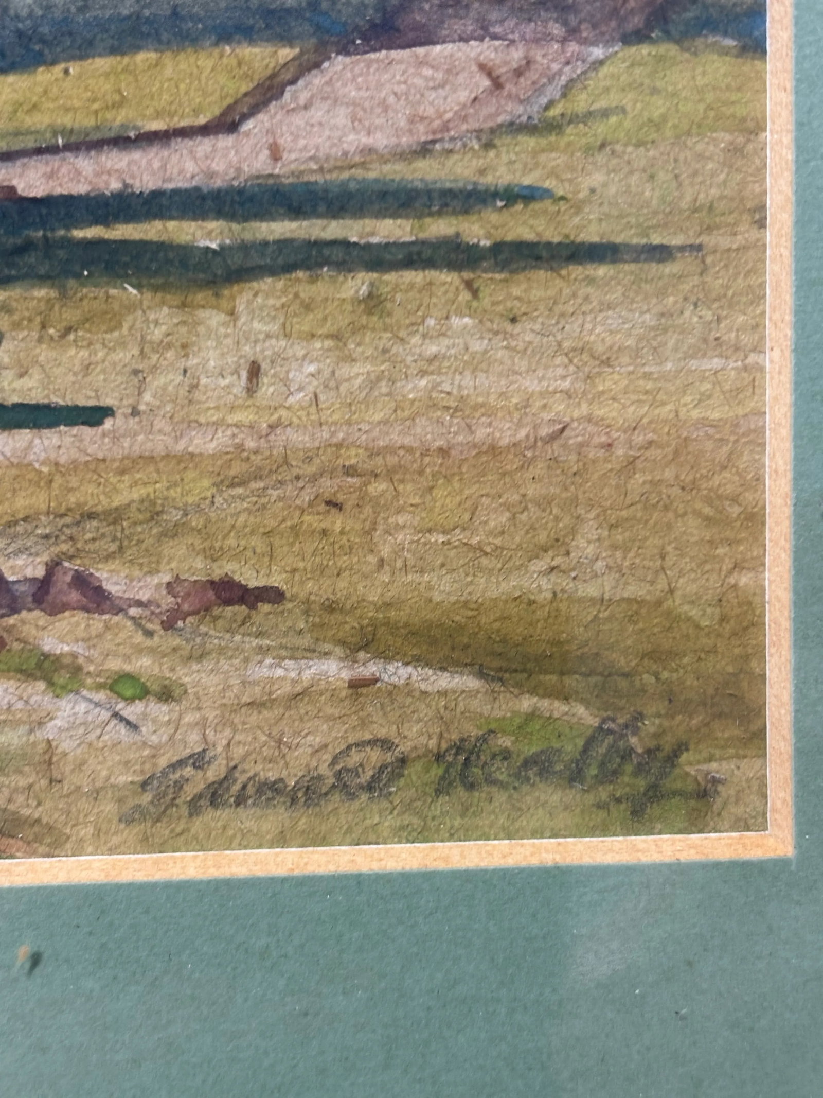 Framed Vintage Landscape Watercolor - 4
