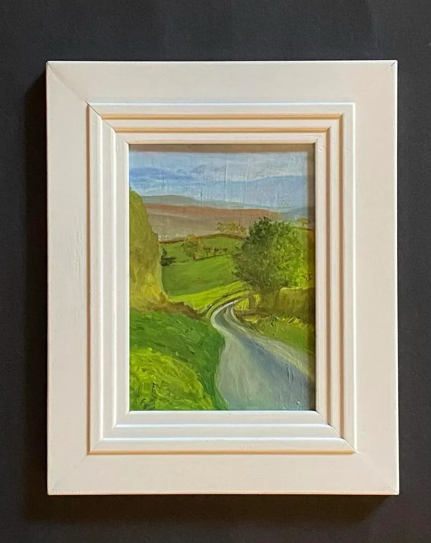 Original English Countryside Impressionist Painting by Satori Gregorakis, Framed - 2