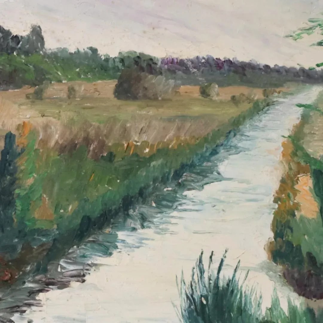 Mid-20th Century French Riverside Painting - 2