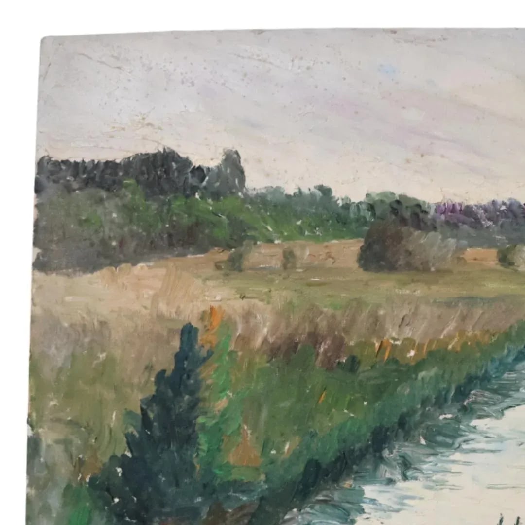 Mid-20th Century French Riverside Painting - 3