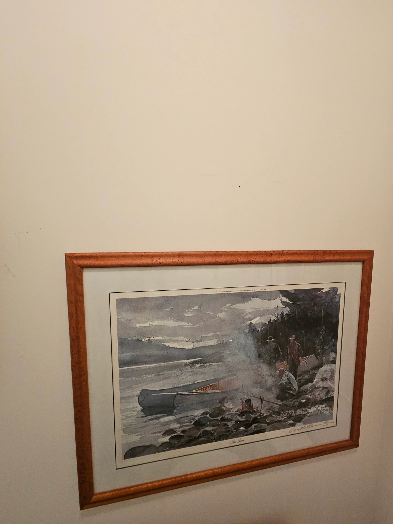 Large Signed Chet Reneson 1977 Water Color Print Titled "Tea Time" 166/400, Framed - 4