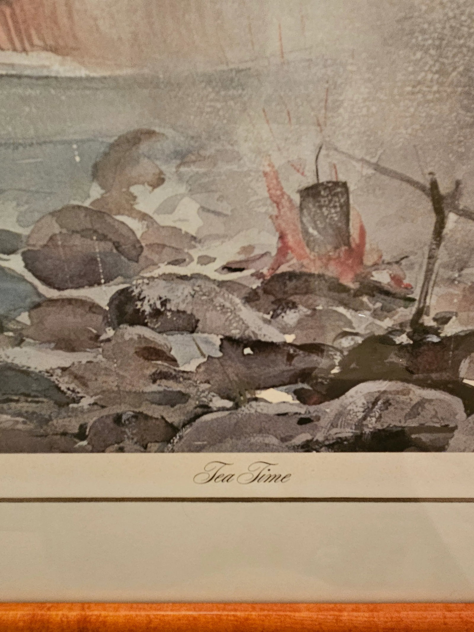 Large Signed Chet Reneson 1977 Water Color Print Titled "Tea Time" 166/400, Framed - 8