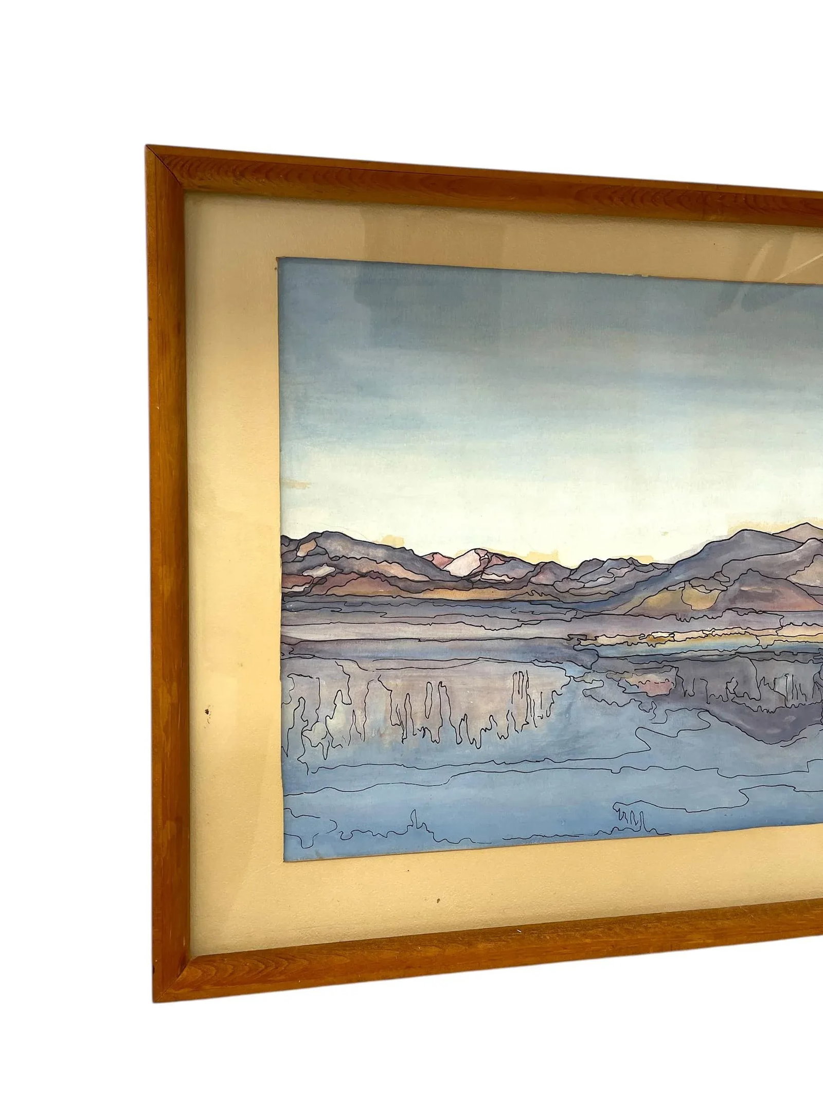 Possibly Original Mid-Century Modern Watercolor Landscape Painting Signed Mary,1969 - 4
