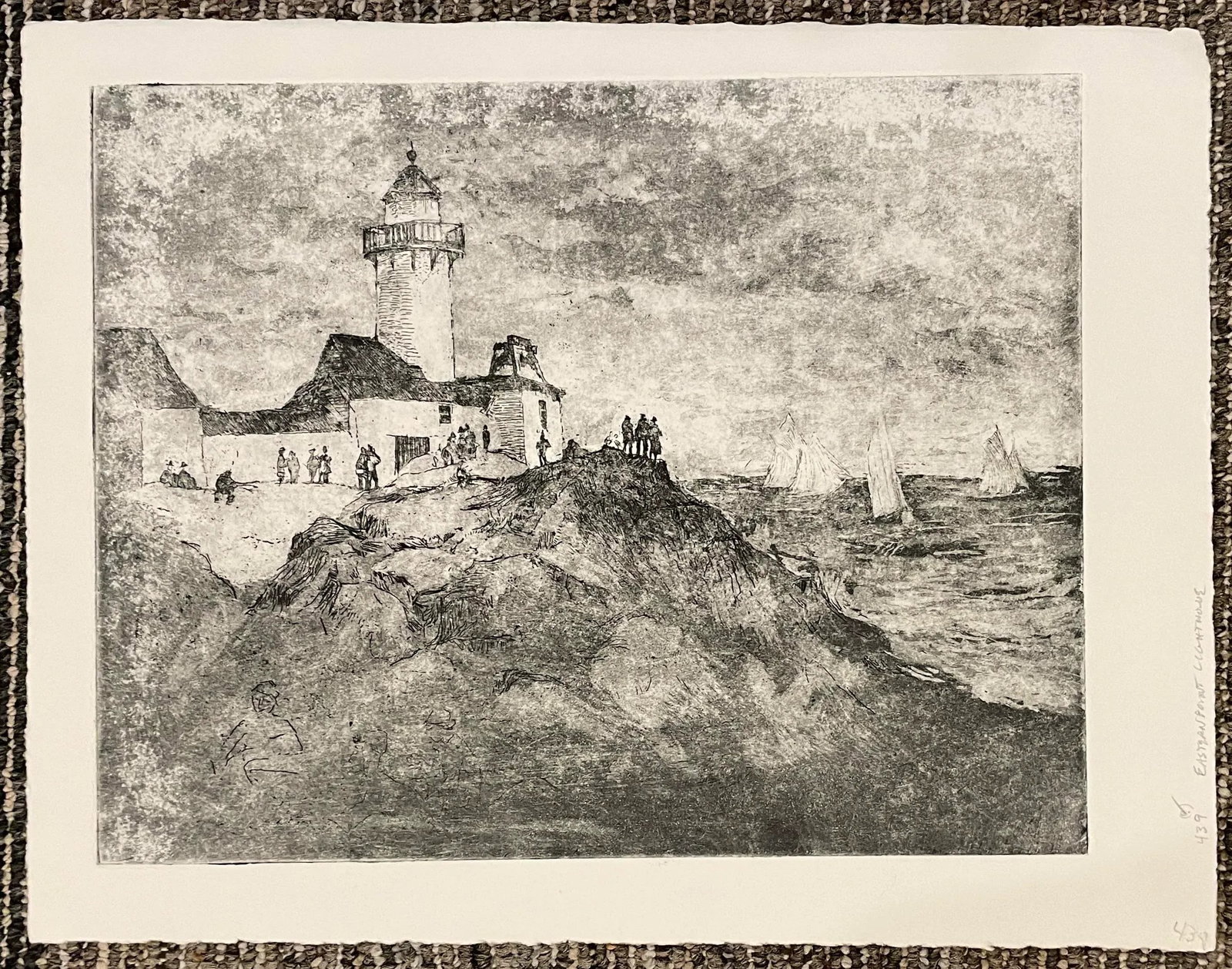 1920s William Meyerowitz Eastern Point Lighthouse on Cape Ann Etching - 3