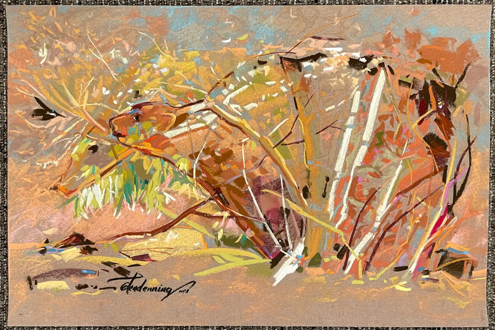 Susan Glendenning Bear in Landscape Pastel - 3
